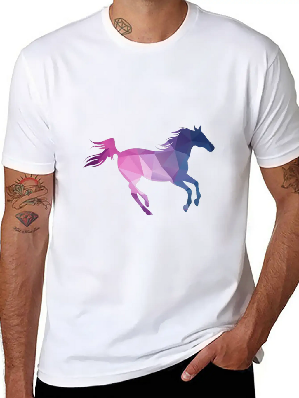 Polygon Horse Casual Graphic T-Shirt – Simple And Comfortable Daily Wear