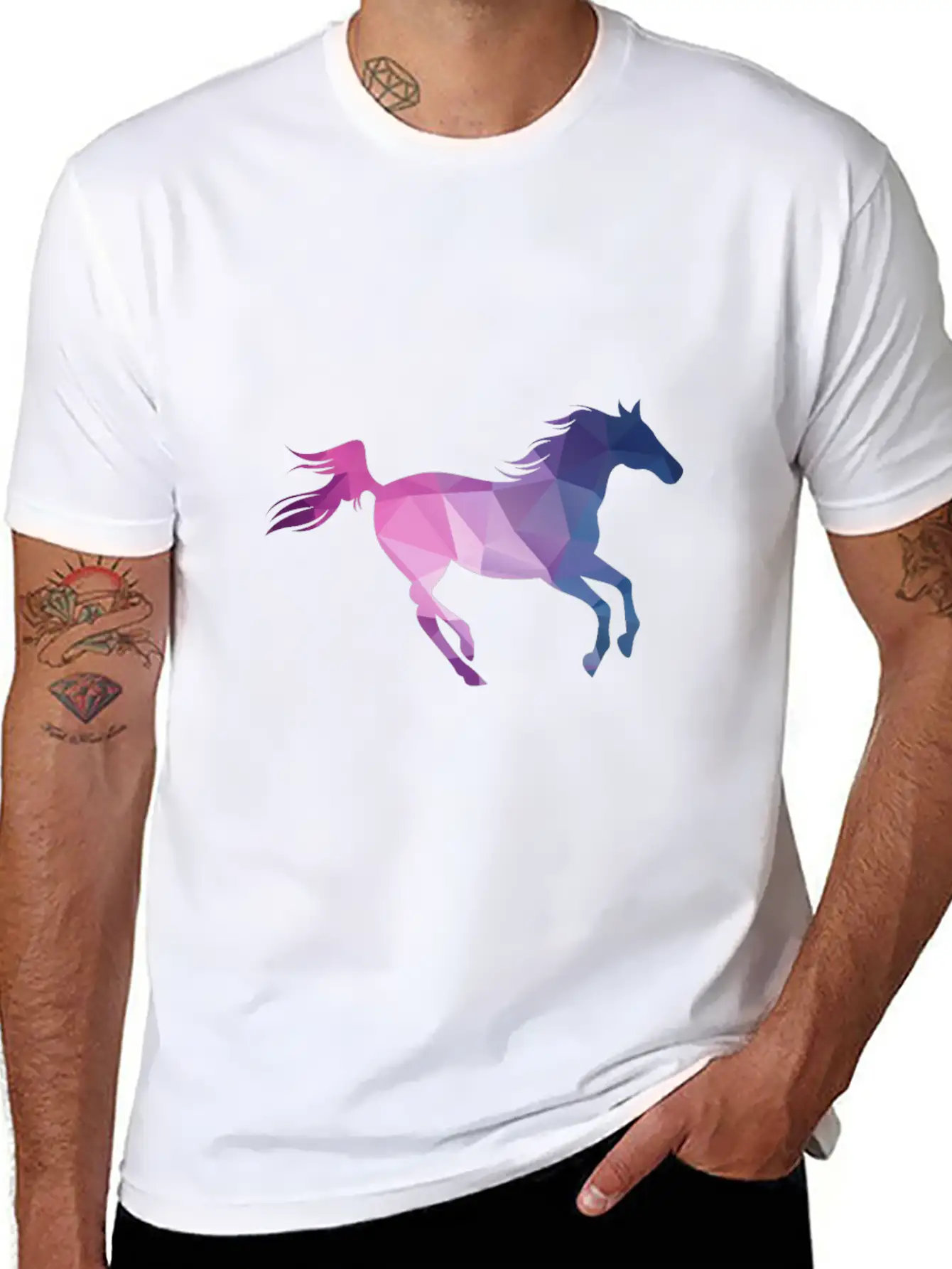 Polygon Horse Casual Graphic T-Shirt – Simple And Comfortable Daily Wear