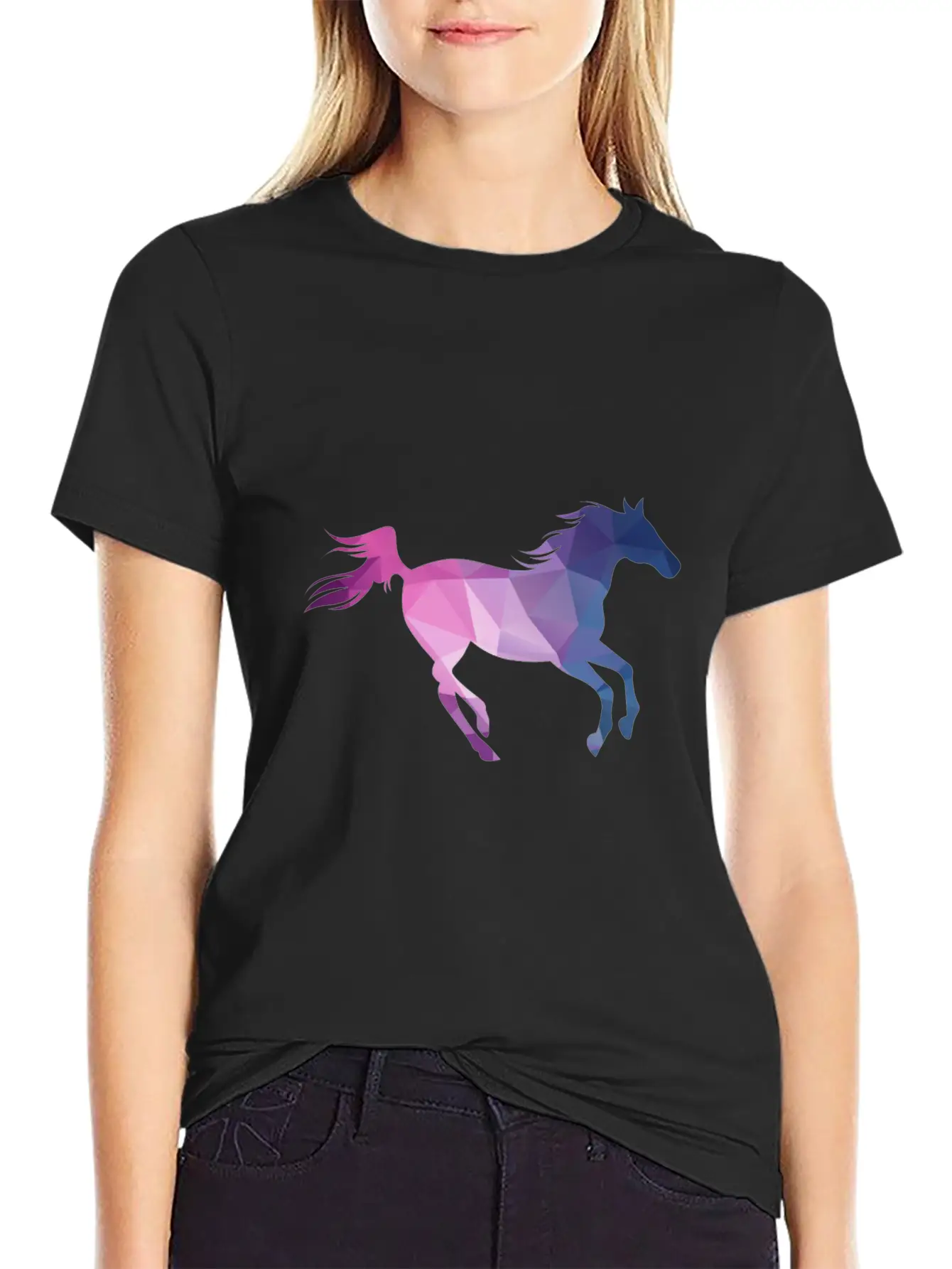 Polygon Horse Casual Graphic T-Shirt – Simple And Comfortable Daily Wear