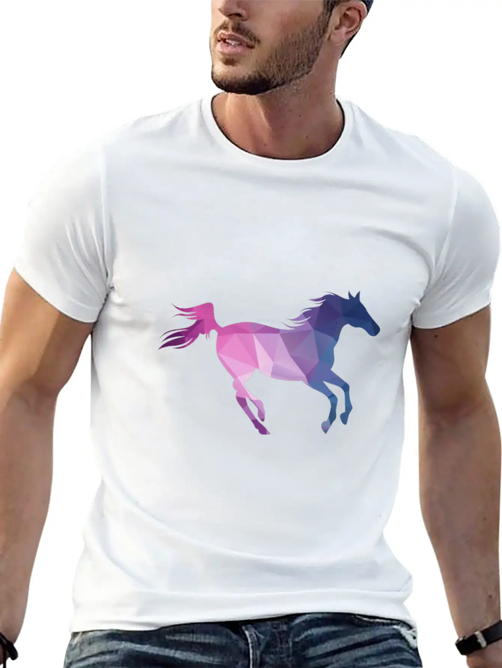 Polygon Horse Casual Graphic T-Shirt – Simple And Comfortable Daily Wear