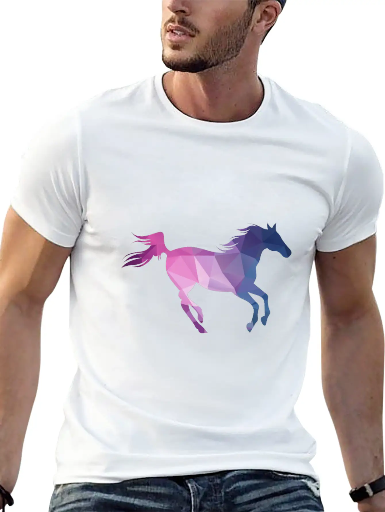 Polygon Horse Casual Graphic T-Shirt – Simple And Comfortable Daily Wear