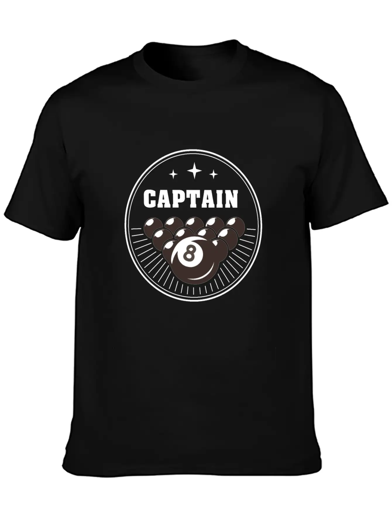 Pool Billiards Design 8 Ball Captain Gift Idea Breathable Soft Cotton T-Shirt – Timeless Casual Look