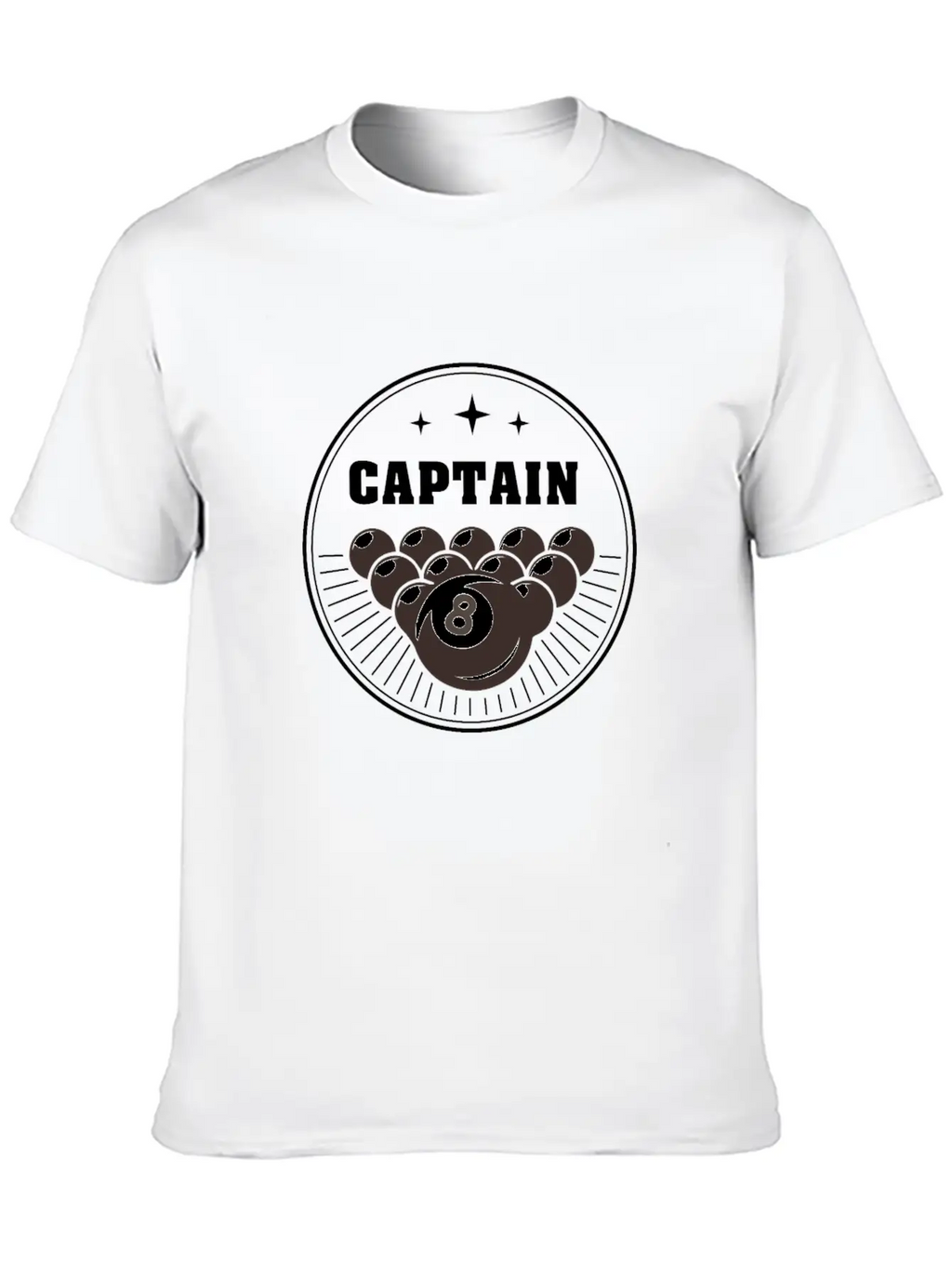 Pool Billiards Design 8 Ball Captain Gift Idea Breathable Soft Cotton T-Shirt – Timeless Casual Look