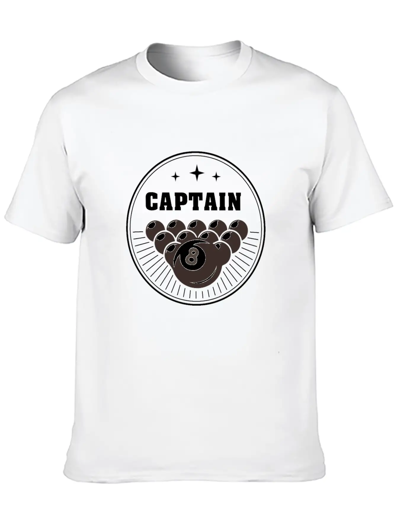 Pool Billiards Design 8 Ball Captain Gift Idea Breathable Soft Cotton T-Shirt – Timeless Casual Look