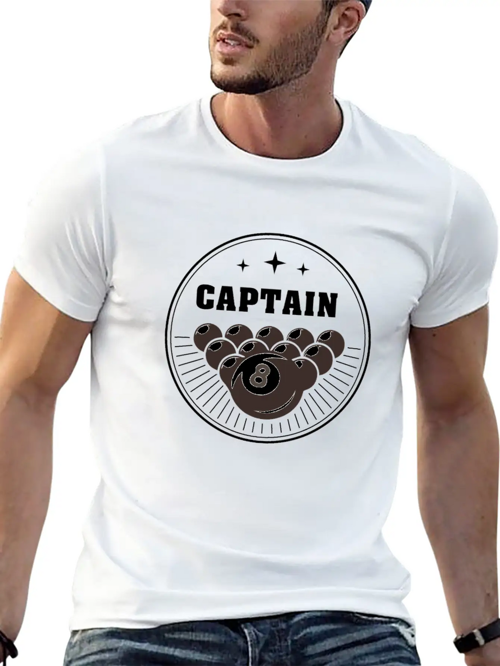 Pool Billiards Design 8 Ball Captain Gift Idea Breathable Soft Cotton T-Shirt – Timeless Casual Look