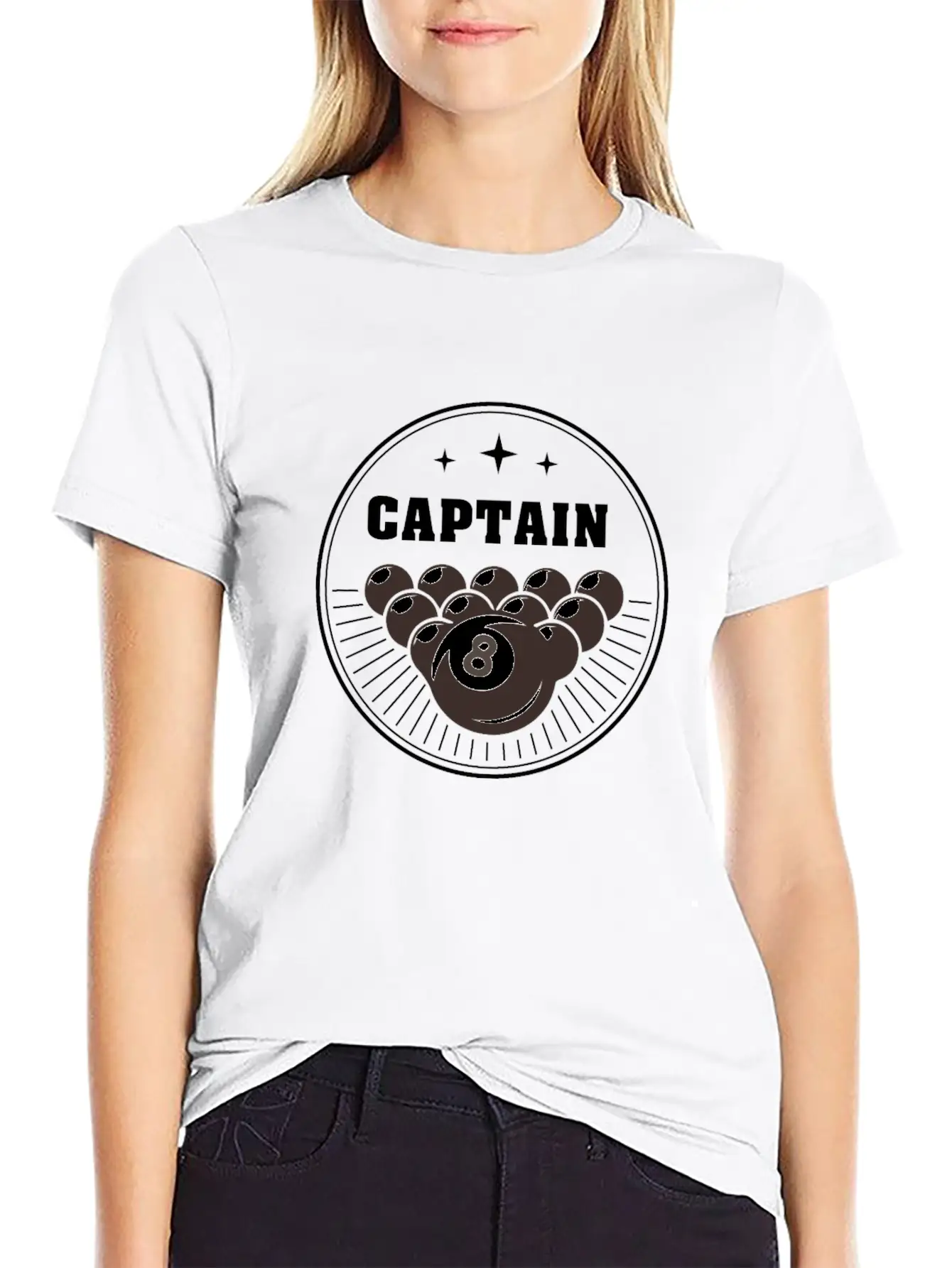 Pool Billiards Design 8 Ball Captain Gift Idea Breathable Soft Cotton T-Shirt – Timeless Casual Look
