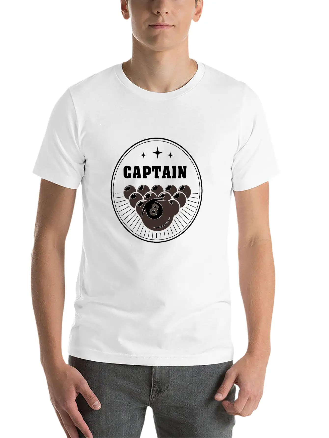 Pool Billiards Design 8 Ball Captain Gift Idea Breathable Soft Cotton T-Shirt – Timeless Casual Look