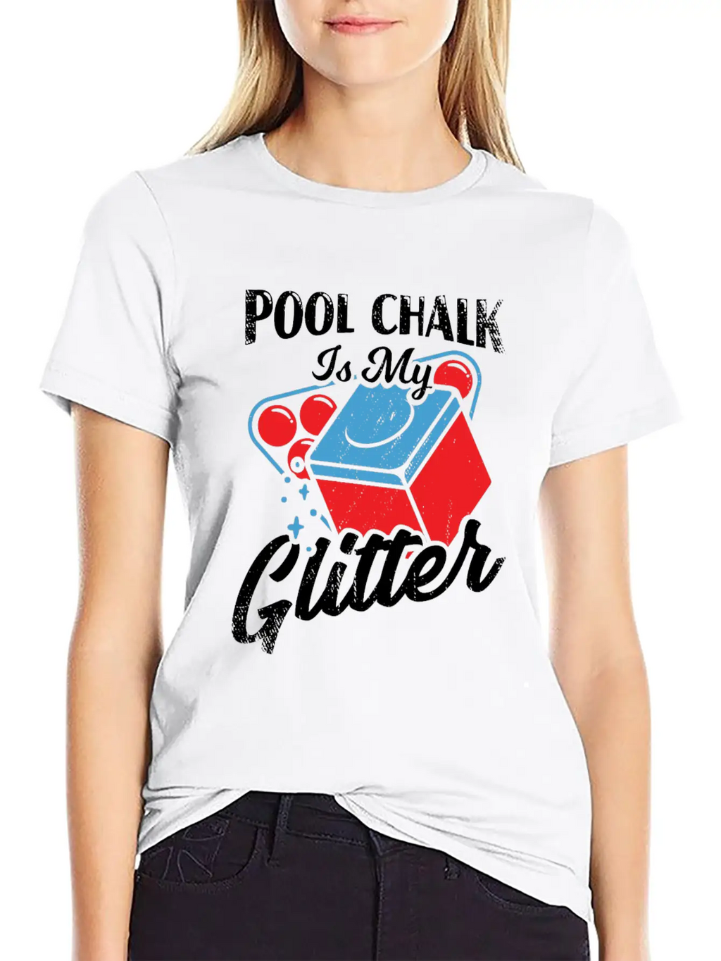 Pool Chalk Is My Glitter Billiard Player Gift Unisex Short Sleeve Soft Cotton T-Shirt – Casual Everyday Wear