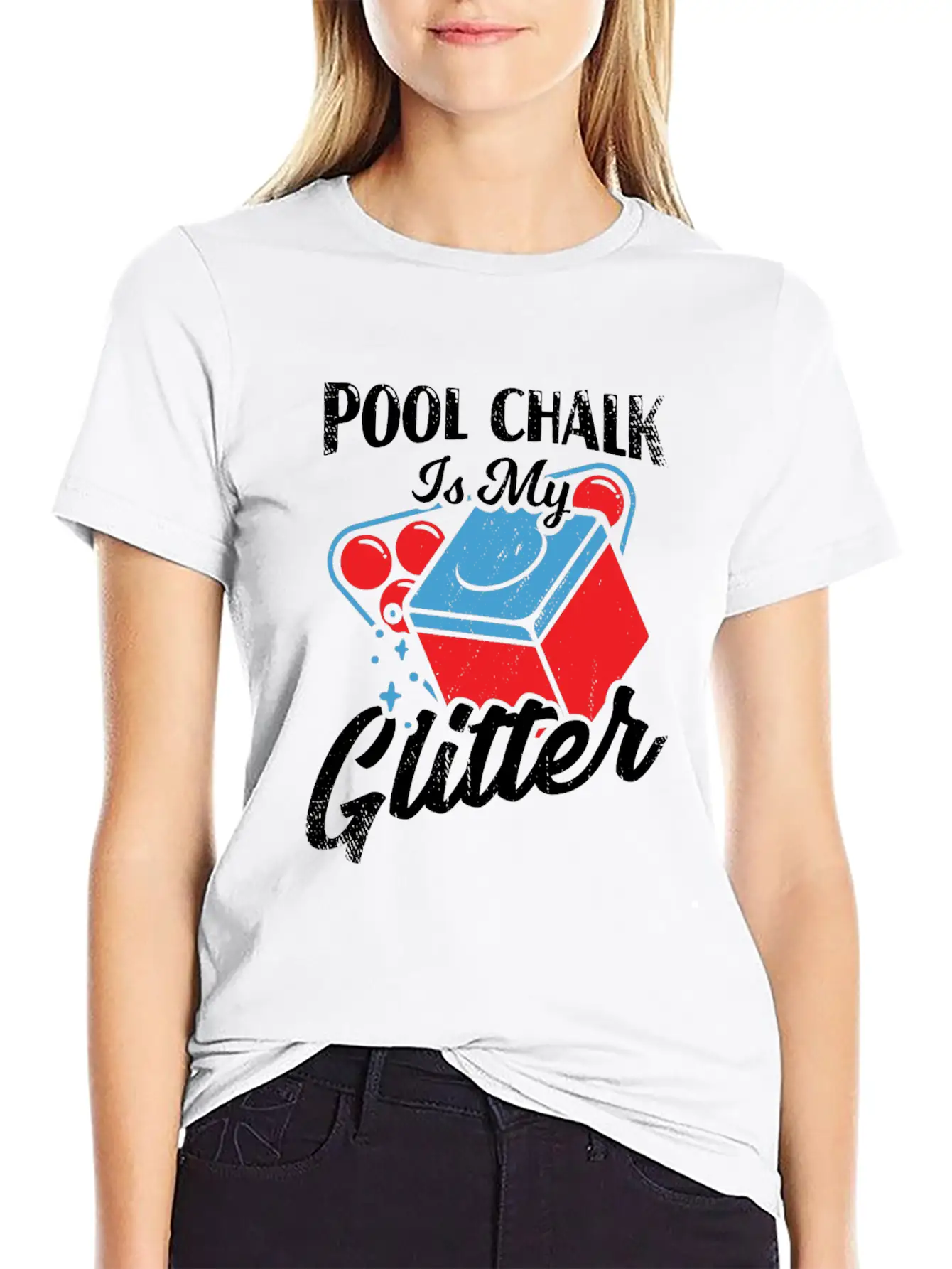 Pool Chalk Is My Glitter Billiard Player Gift Unisex Short Sleeve Soft Cotton T-Shirt – Casual Everyday Wear