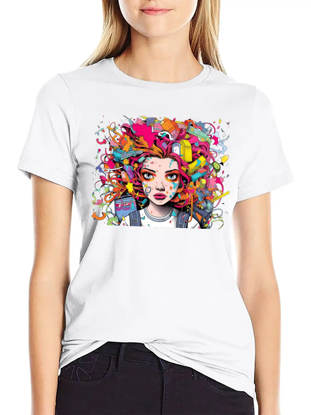 Pop Art Back To School Portrait Breathable Soft Cotton T-Shirt – Timeless Casual Look