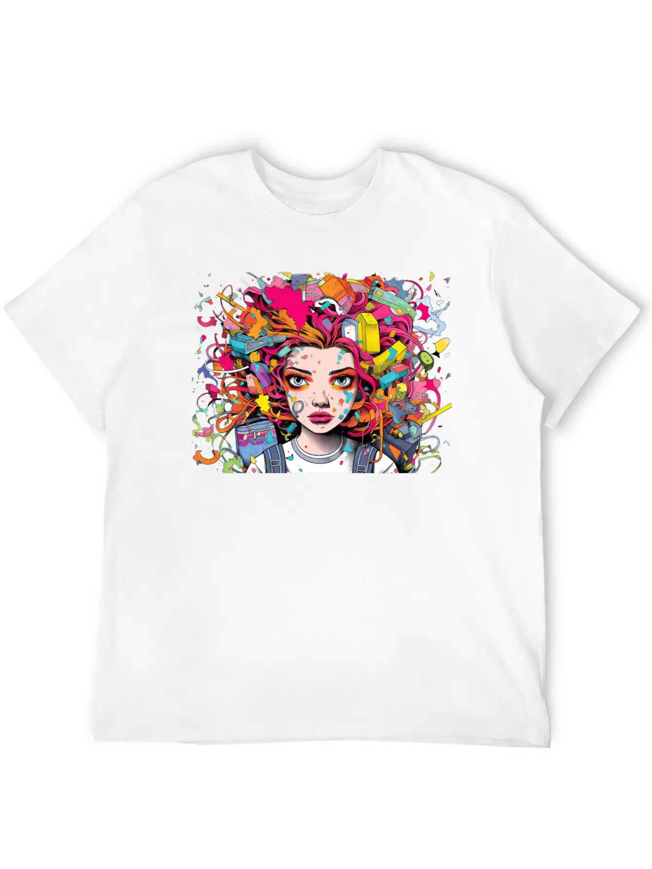 Pop Art Back To School Portrait Breathable Soft Cotton T-Shirt – Timeless Casual Look
