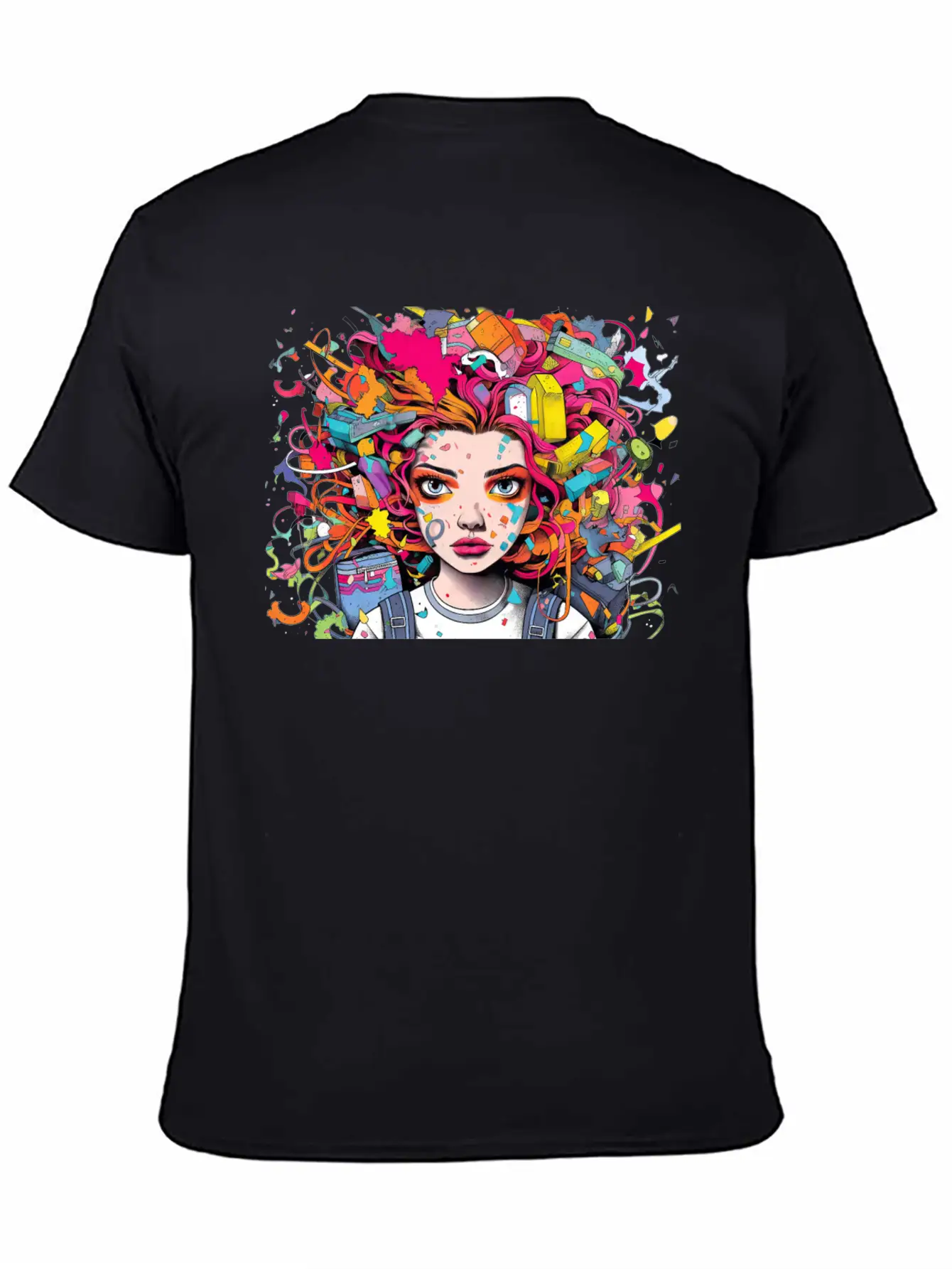 Pop Art Back To School Portrait Breathable Soft Cotton T-Shirt – Timeless Casual Look