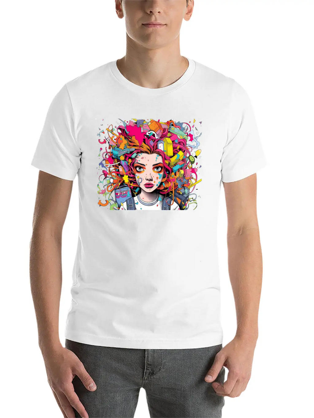 Pop Art Back To School Portrait Breathable Soft Cotton T-Shirt – Timeless Casual Look