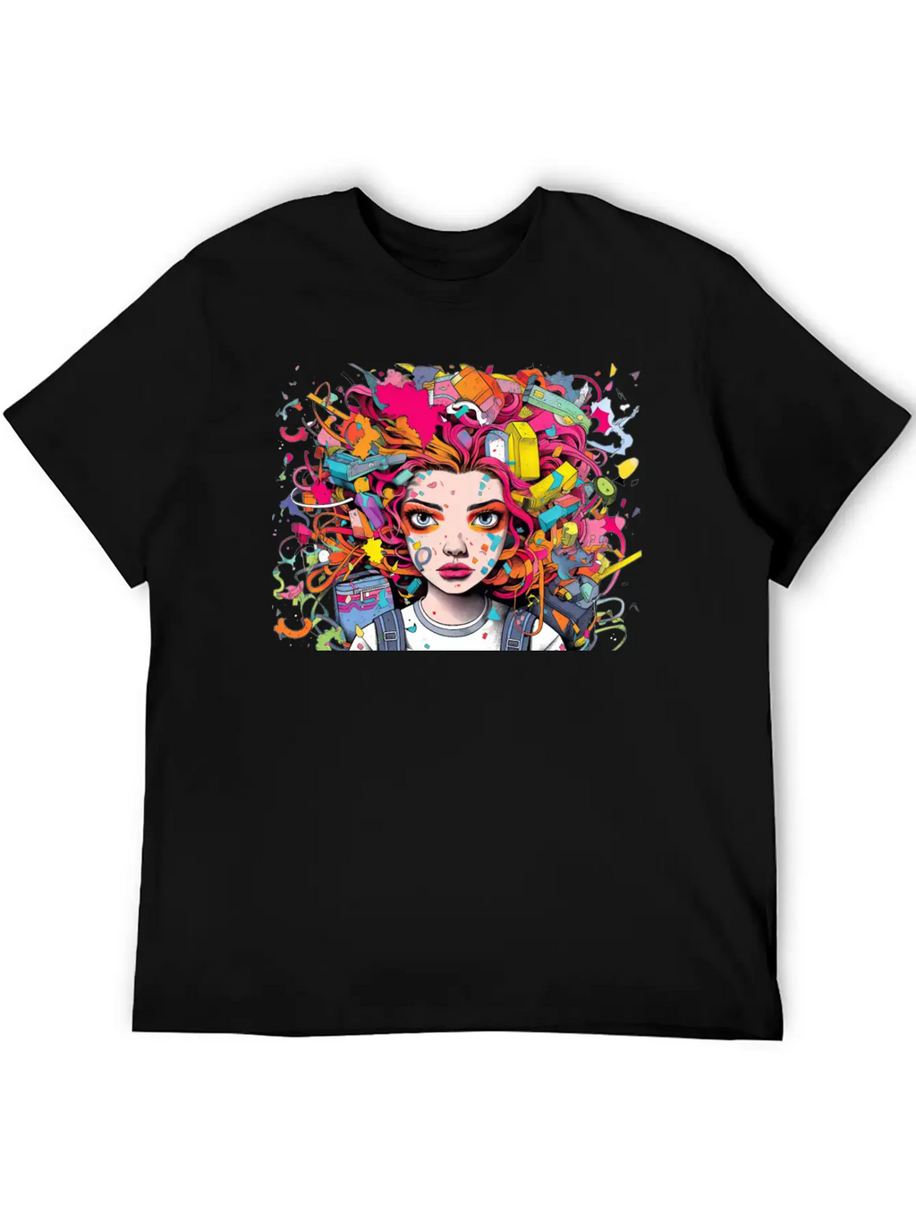 Pop Art Back To School Portrait Breathable Soft Cotton T-Shirt – Timeless Casual Look