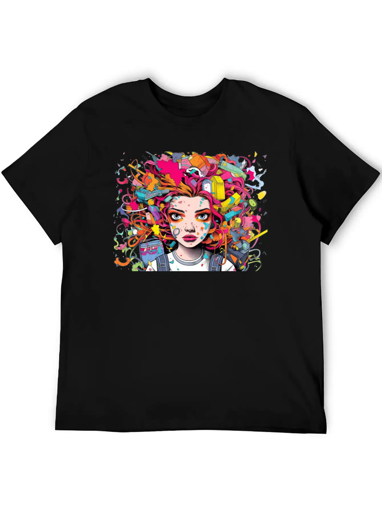 Pop Art Back To School Portrait Breathable Soft Cotton T-Shirt – Timeless Casual Look