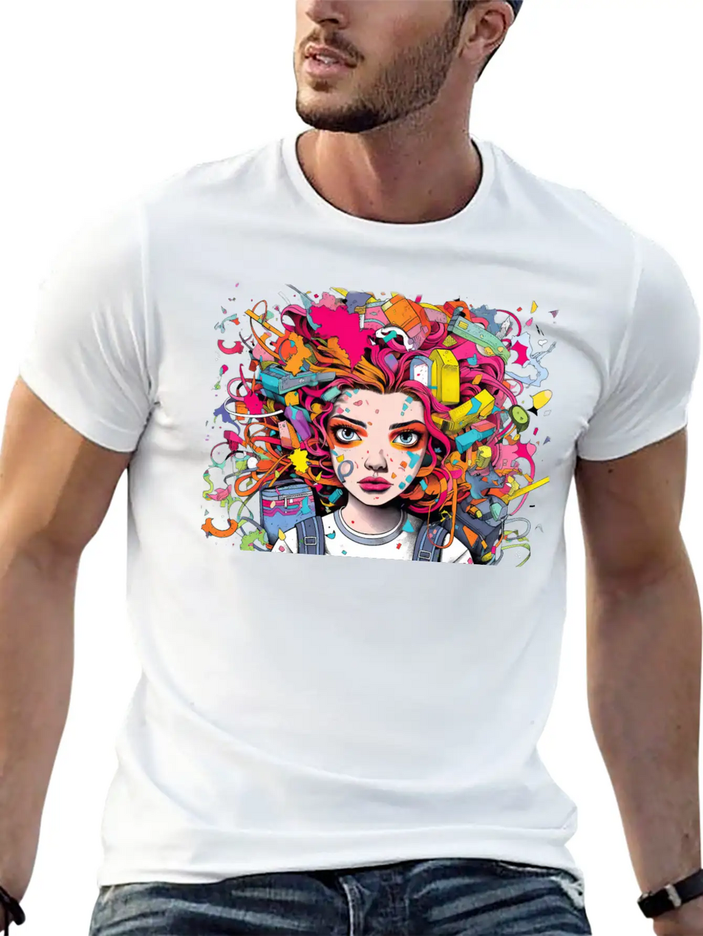 Pop Art Back To School Portrait Breathable Soft Cotton T-Shirt – Timeless Casual Look