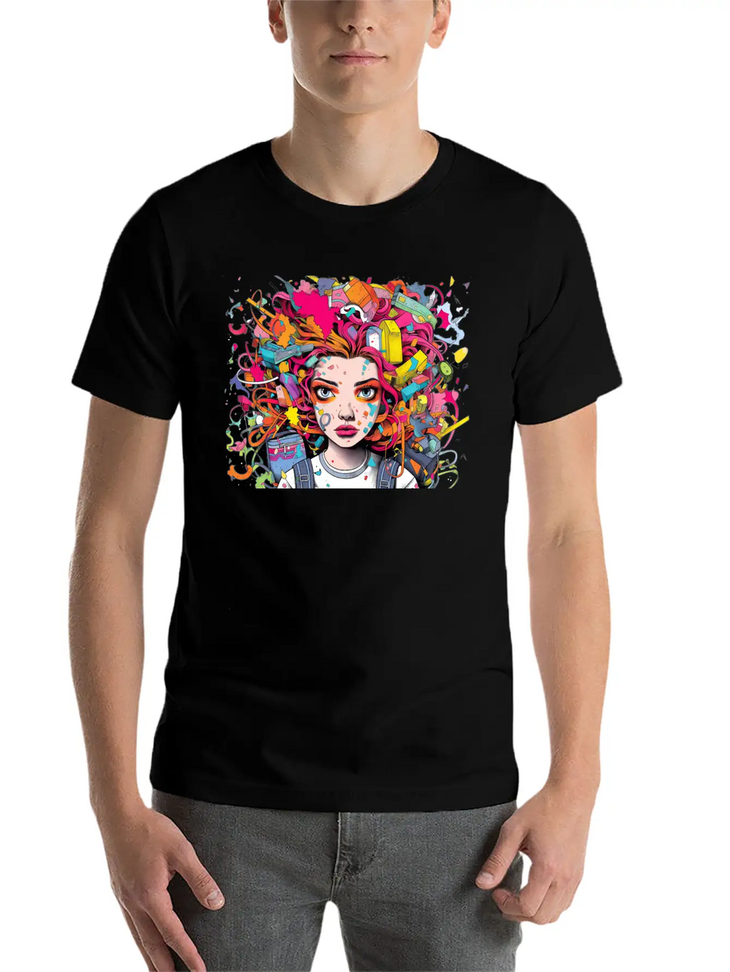 Pop Art Back To School Portrait Breathable Soft Cotton T-Shirt – Timeless Casual Look