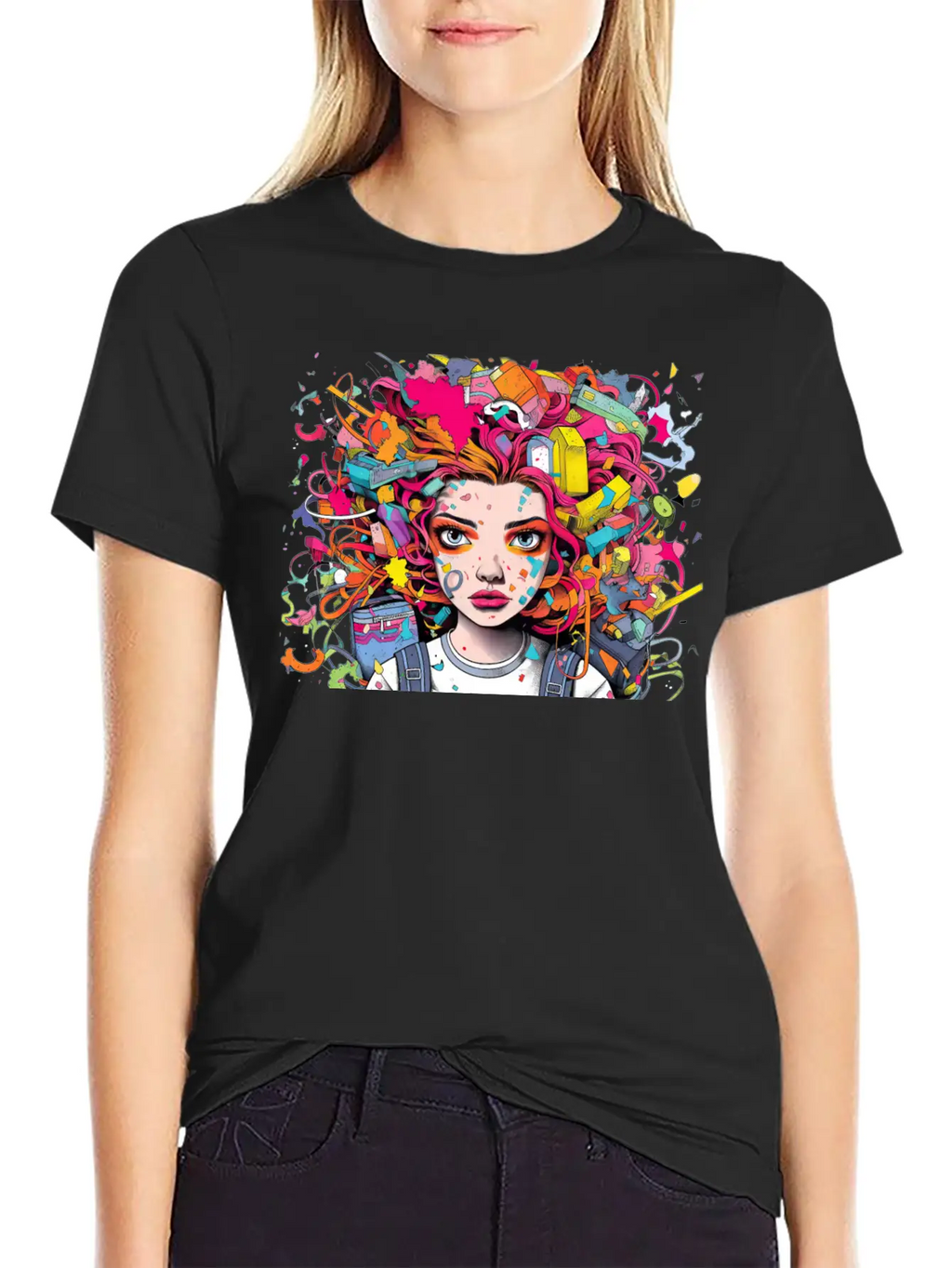 Pop Art Back To School Portrait Breathable Soft Cotton T-Shirt – Timeless Casual Look