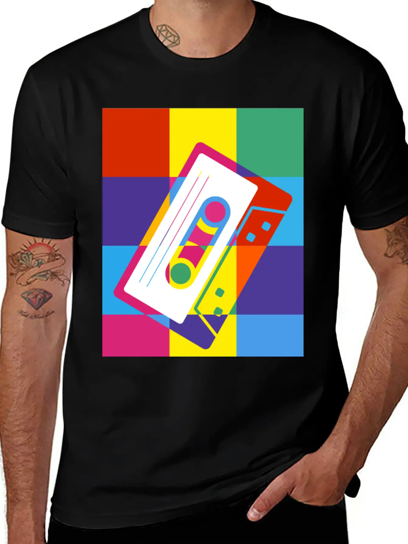 Pop Art Cassette Tape Poster Unisex Casual T-Shirt – Clean Design For Daily Comfort