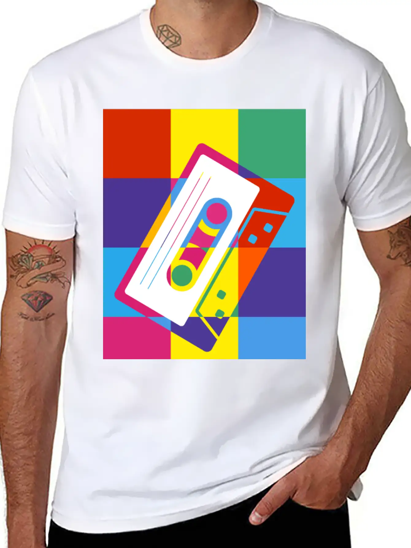 Pop Art Cassette Tape Poster Unisex Casual T-Shirt – Clean Design For Daily Comfort