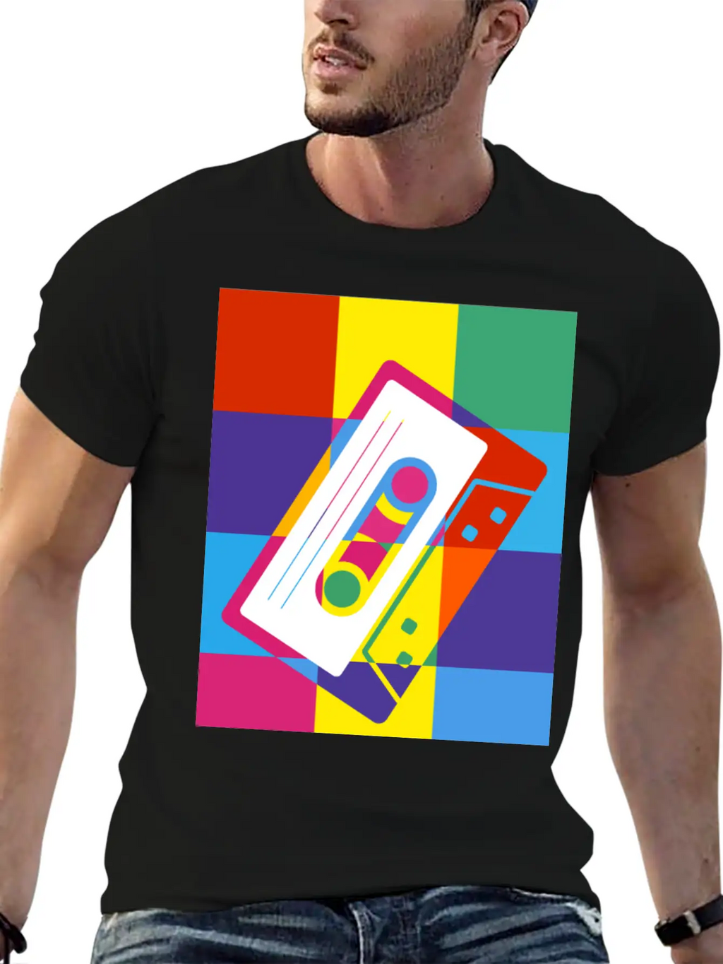 Pop Art Cassette Tape Poster Unisex Casual T-Shirt – Clean Design For Daily Comfort