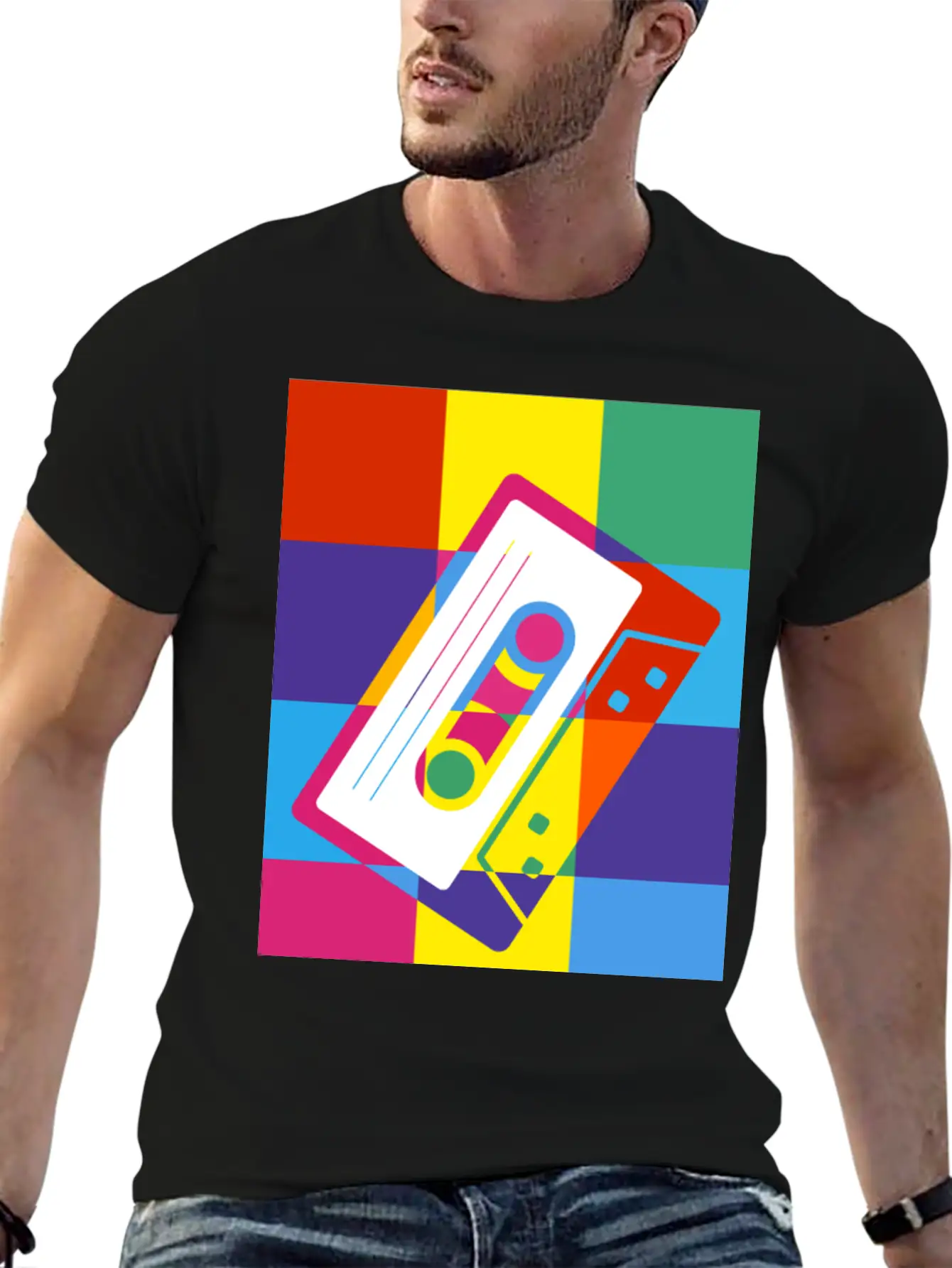 Pop Art Cassette Tape Poster Unisex Casual T-Shirt – Clean Design For Daily Comfort