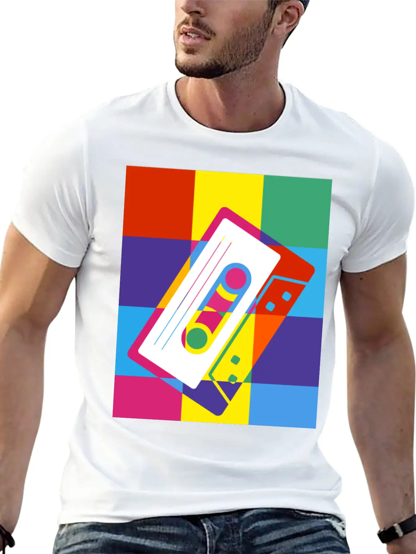 Pop Art Cassette Tape Poster Unisex Casual T-Shirt – Clean Design For Daily Comfort