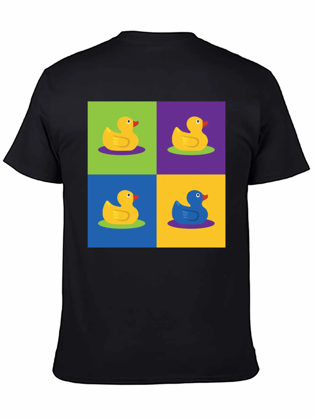 Pop Art Shirt Ducks Graphic Art Retro Gift Tee Unisex Short Sleeve Soft Cotton T-Shirt – Casual Everyday Wear