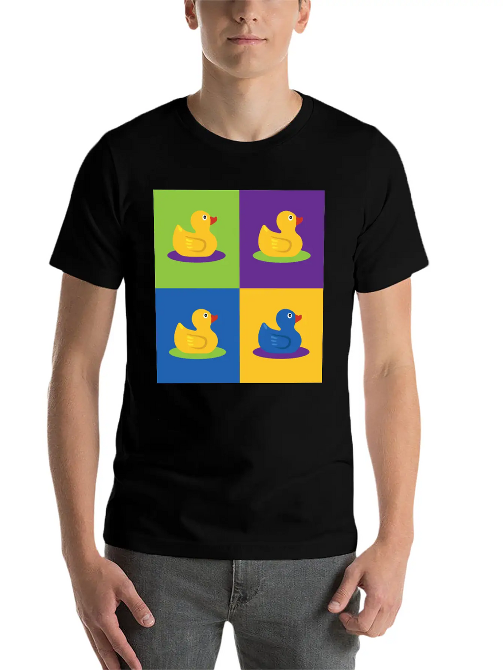 Pop Art Shirt Ducks Graphic Art Retro Gift Tee Unisex Short Sleeve Soft Cotton T-Shirt – Casual Everyday Wear