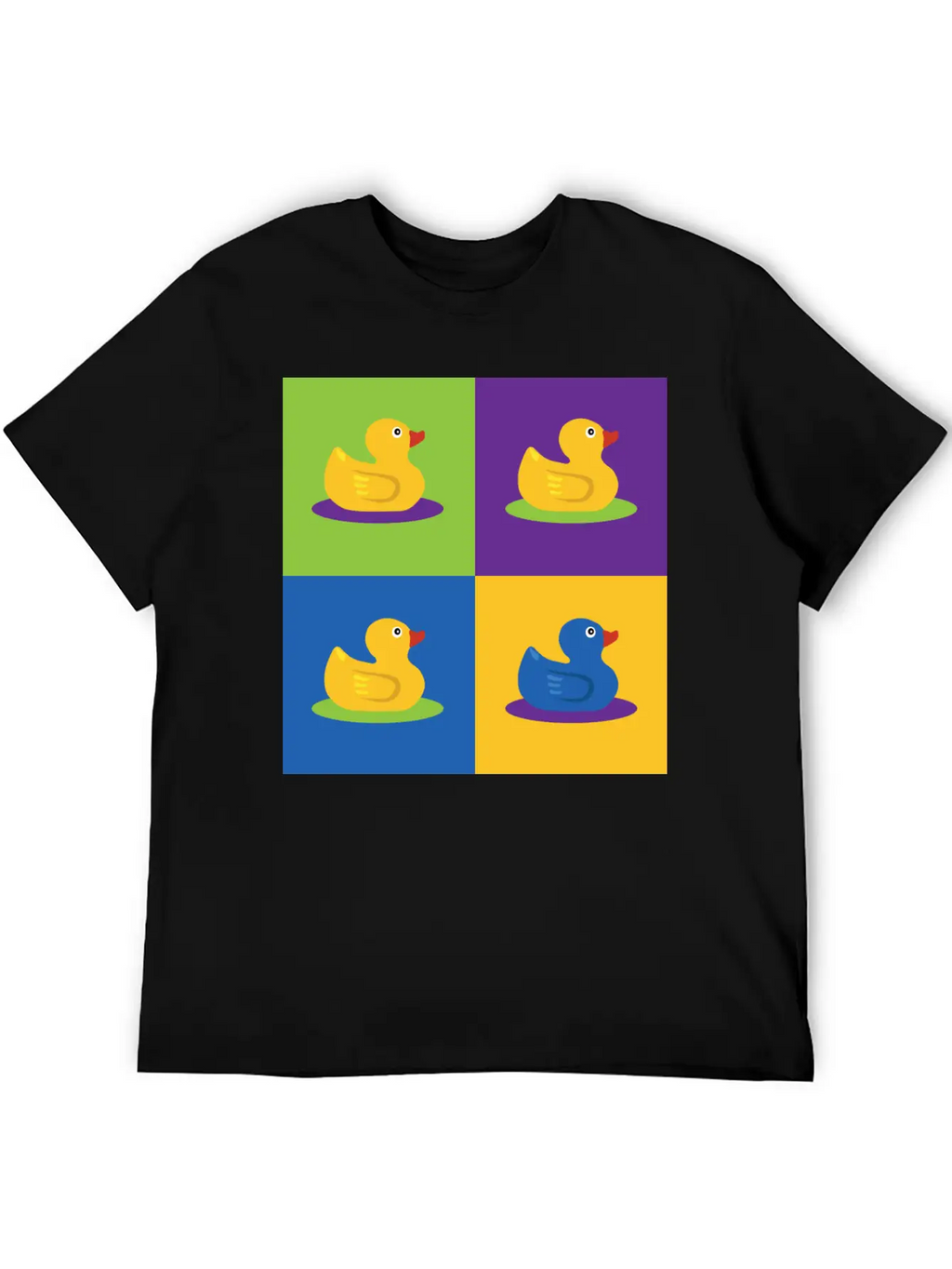 Pop Art Shirt Ducks Graphic Art Retro Gift Tee Unisex Short Sleeve Soft Cotton T-Shirt – Casual Everyday Wear