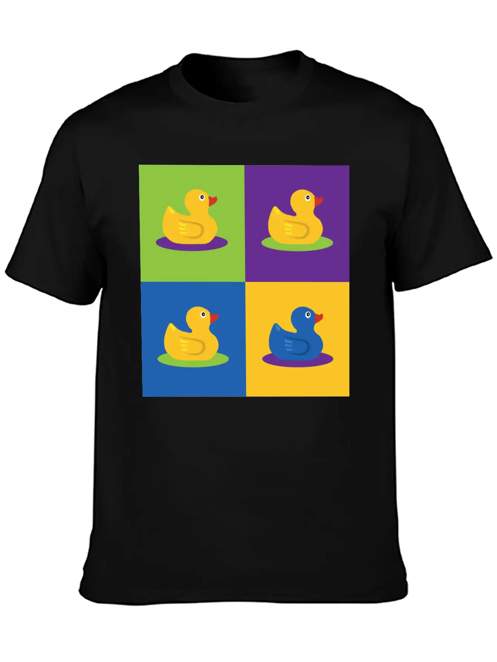 Pop Art Shirt Ducks Graphic Art Retro Gift Tee Unisex Short Sleeve Soft Cotton T-Shirt – Casual Everyday Wear