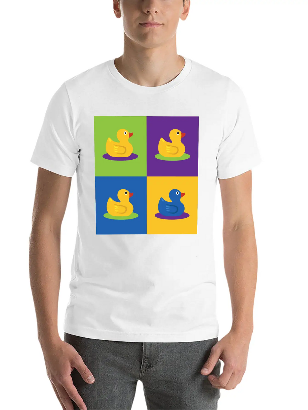Pop Art Shirt Ducks Graphic Art Retro Gift Tee Unisex Short Sleeve Soft Cotton T-Shirt – Casual Everyday Wear