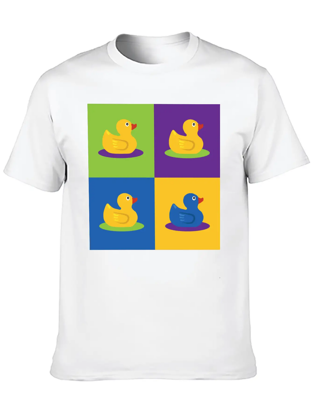 Pop Art Shirt Ducks Graphic Art Retro Gift Tee Unisex Short Sleeve Soft Cotton T-Shirt – Casual Everyday Wear