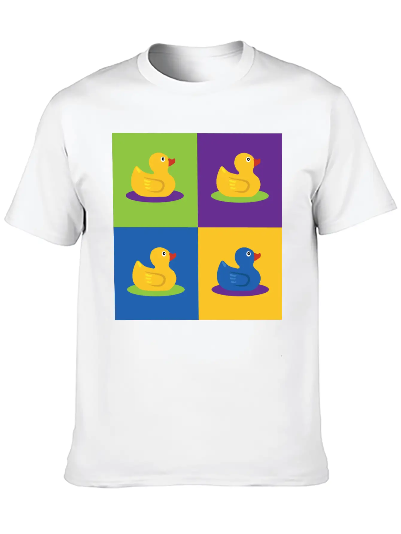 Pop Art Shirt Ducks Graphic Art Retro Gift Tee Unisex Short Sleeve Soft Cotton T-Shirt – Casual Everyday Wear