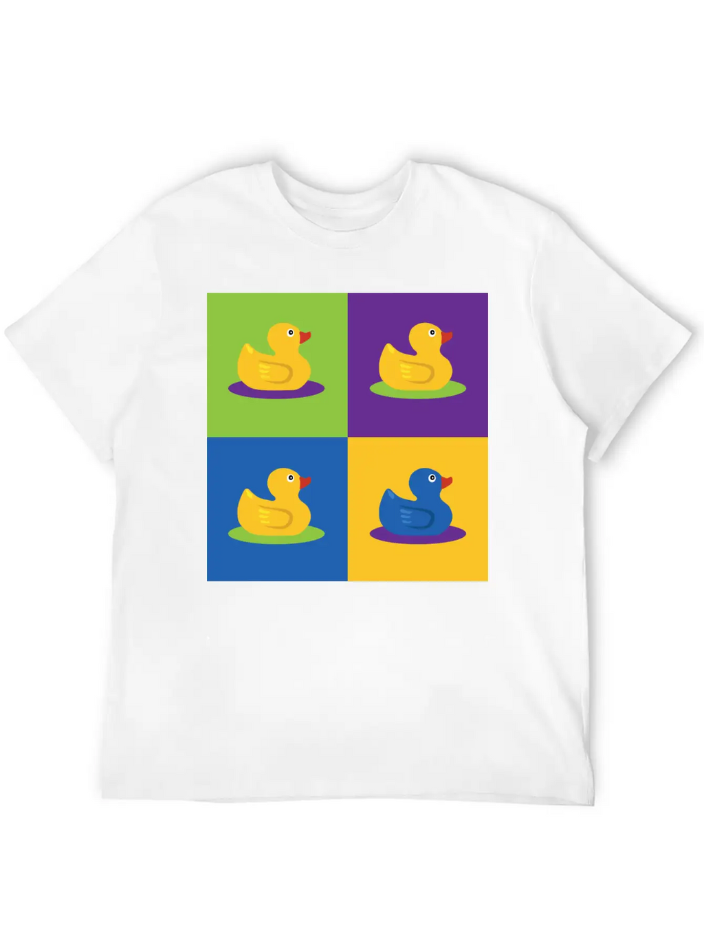 Pop Art Shirt Ducks Graphic Art Retro Gift Tee Unisex Short Sleeve Soft Cotton T-Shirt – Casual Everyday Wear