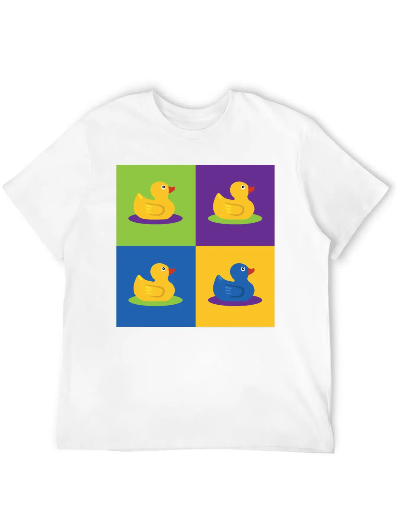 Pop Art Shirt Ducks Graphic Art Retro Gift Tee Unisex Short Sleeve Soft Cotton T-Shirt – Casual Everyday Wear