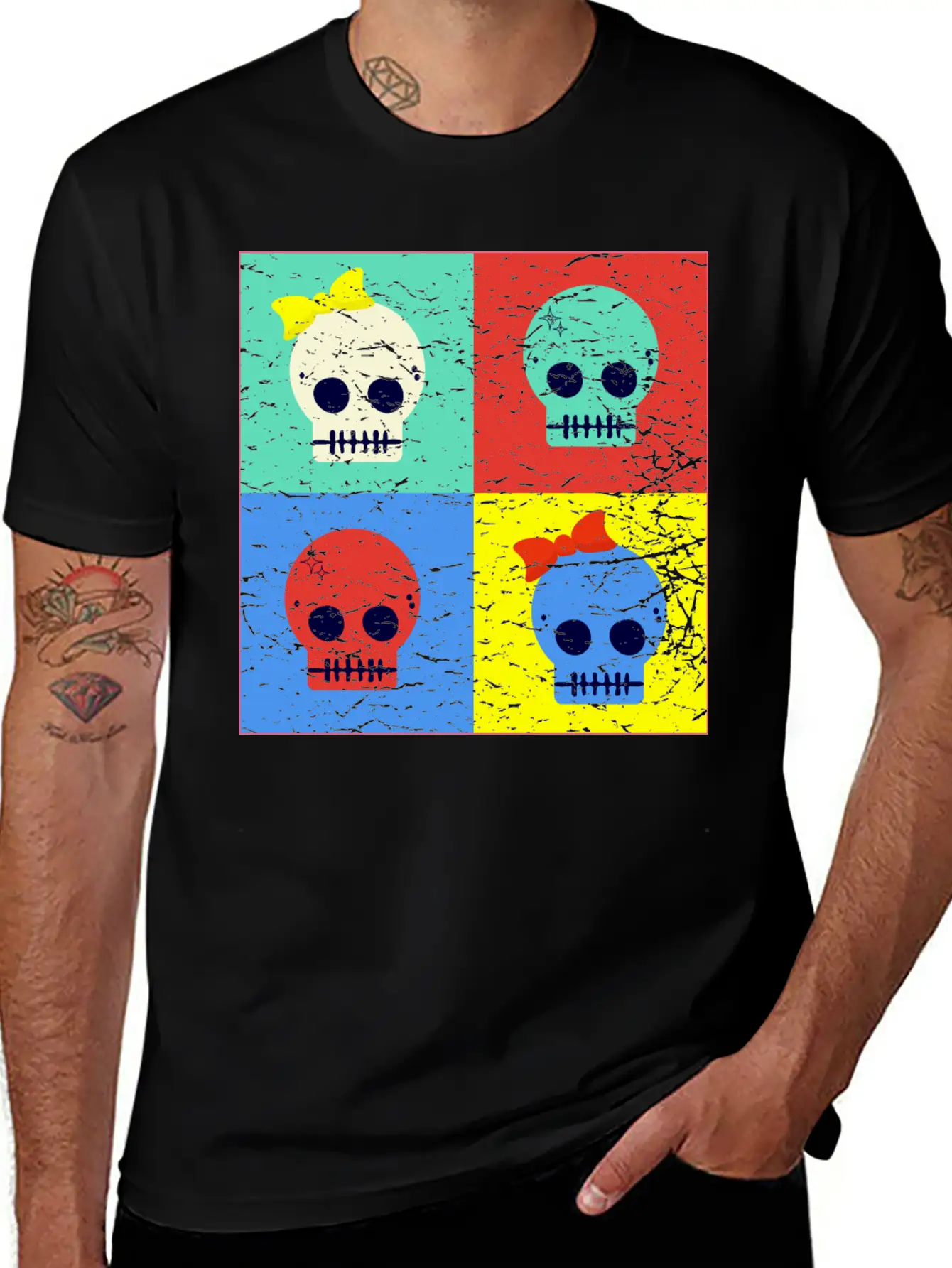 Pop Art Skulls Unisex Casual T-Shirt – Clean Design For Daily Comfort