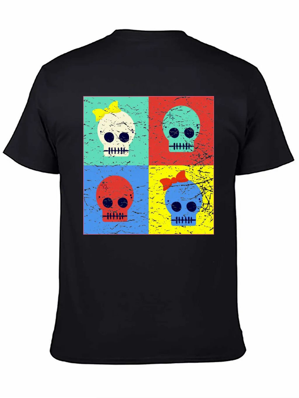 Pop Art Skulls Unisex Casual T-Shirt – Clean Design For Daily Comfort