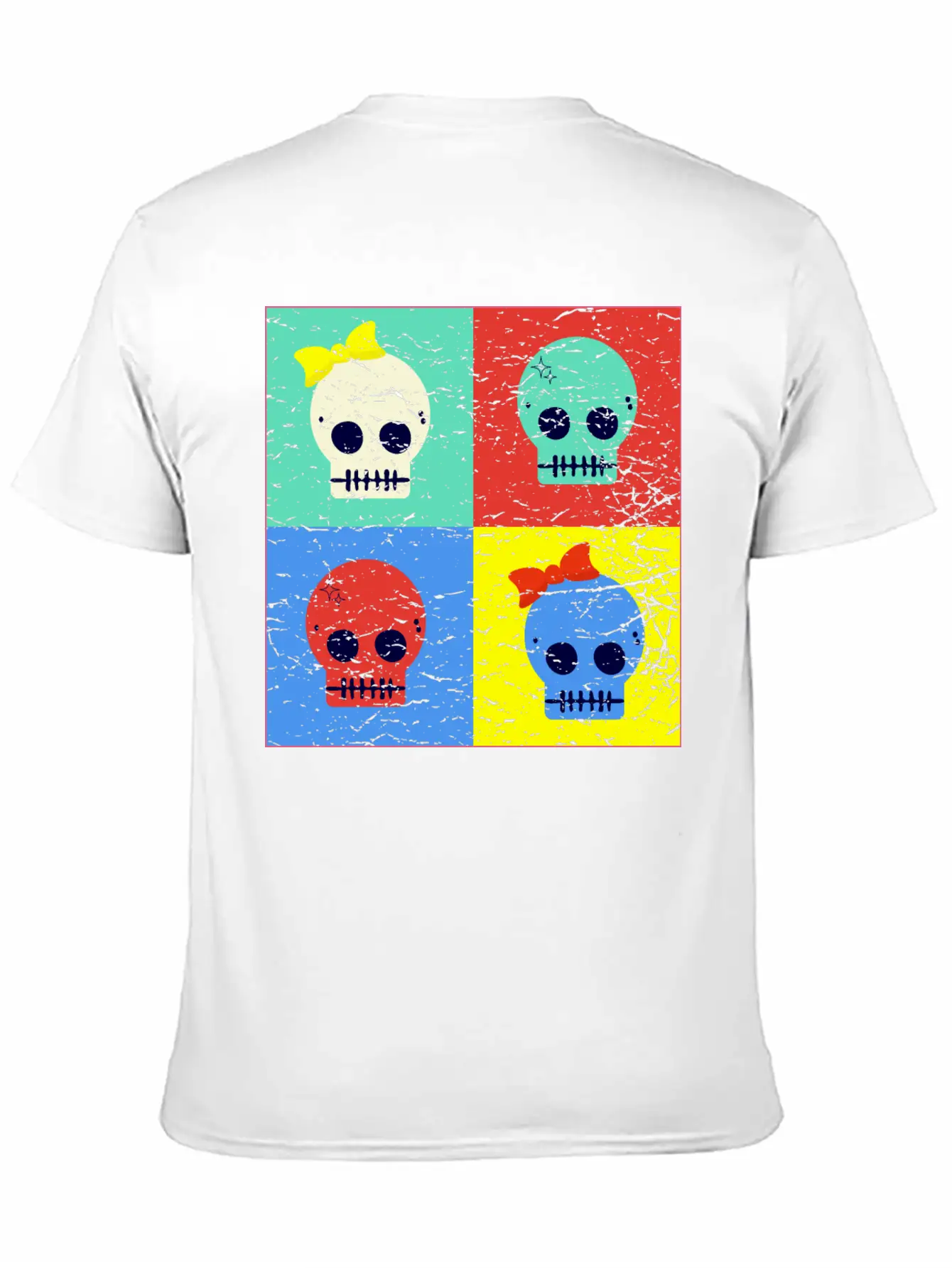 Pop Art Skulls Unisex Casual T-Shirt – Clean Design For Daily Comfort