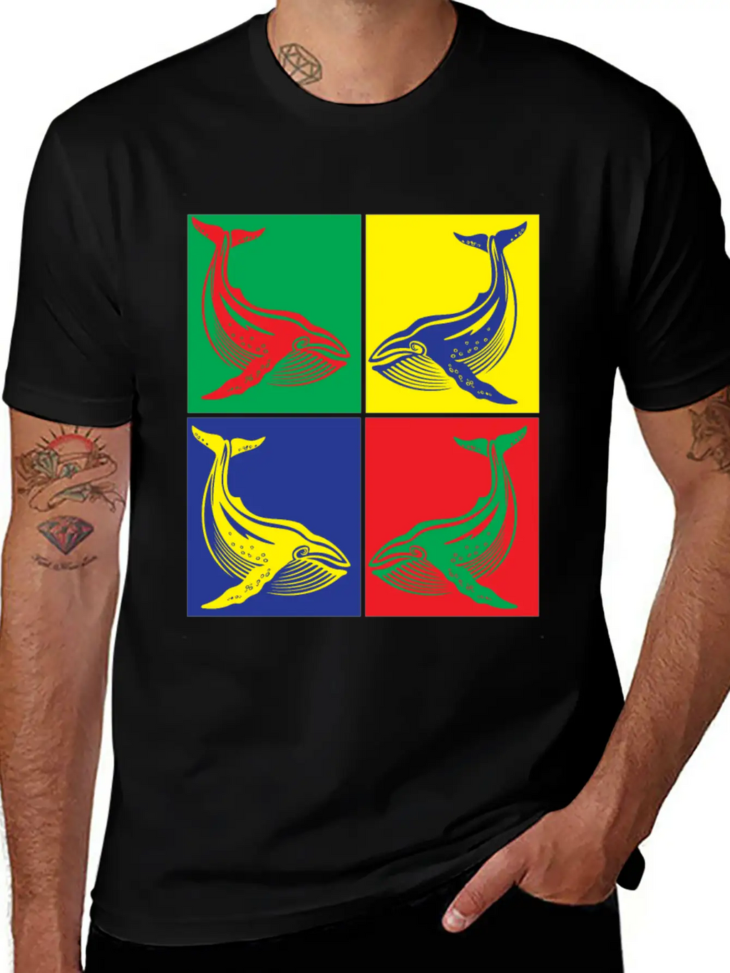 Pop Art Whale Unisex Casual T-Shirt – Clean Design For Daily Comfort