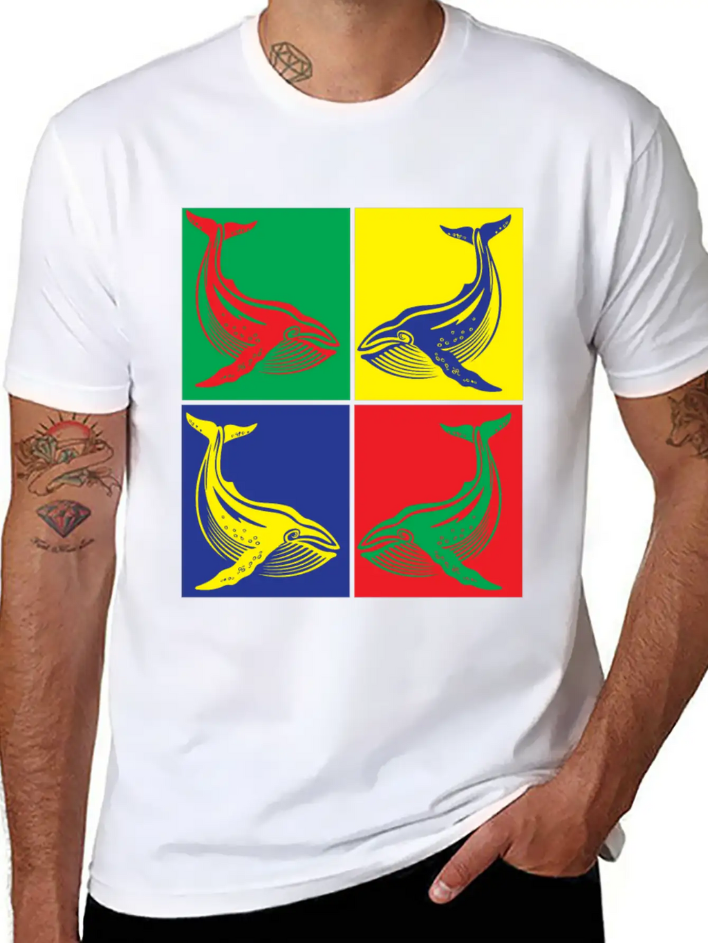 Pop Art Whale Unisex Casual T-Shirt – Clean Design For Daily Comfort