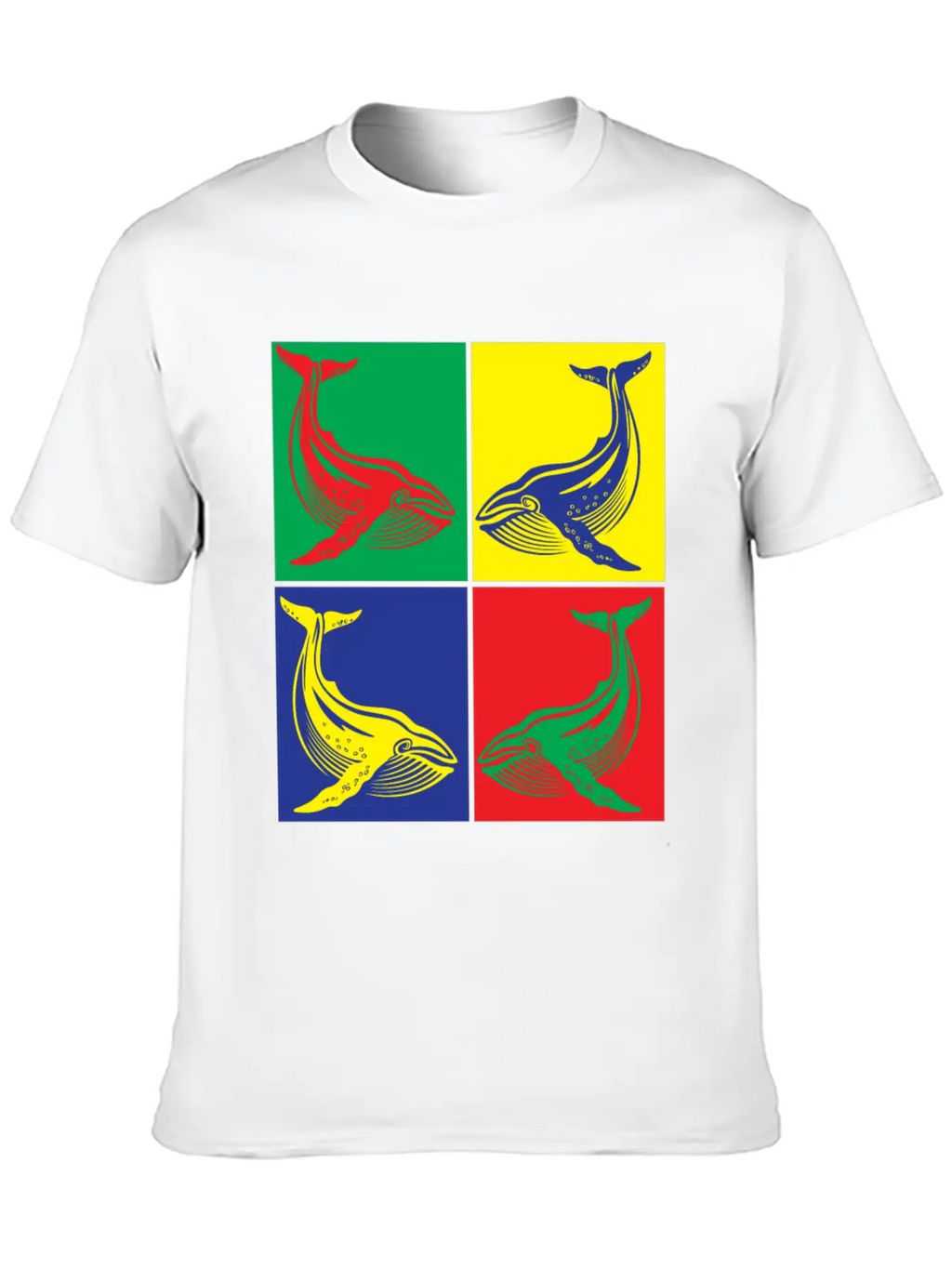Pop Art Whale Unisex Casual T-Shirt – Clean Design For Daily Comfort