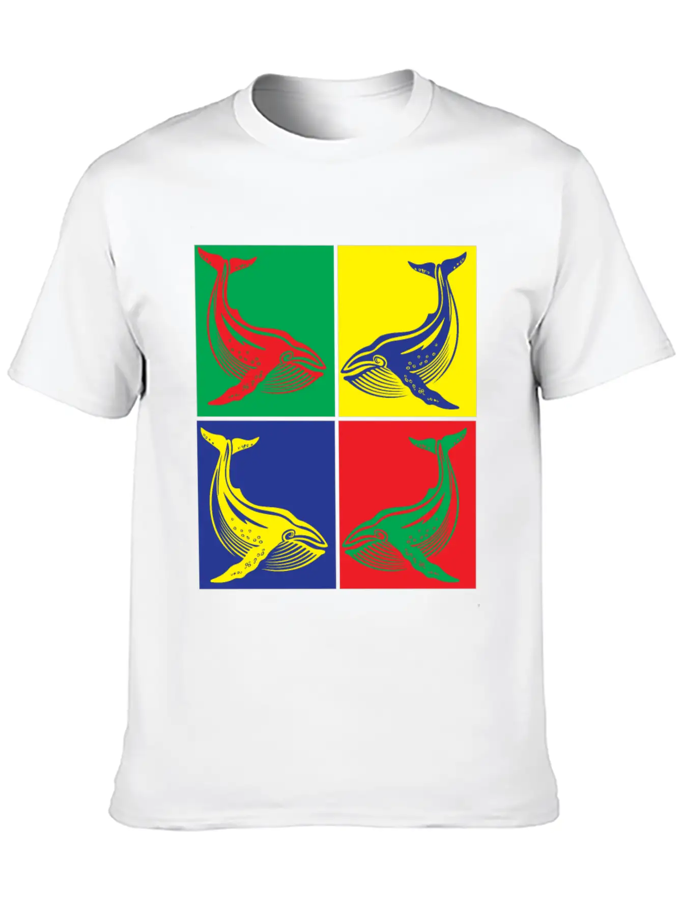 Pop Art Whale Unisex Casual T-Shirt – Clean Design For Daily Comfort