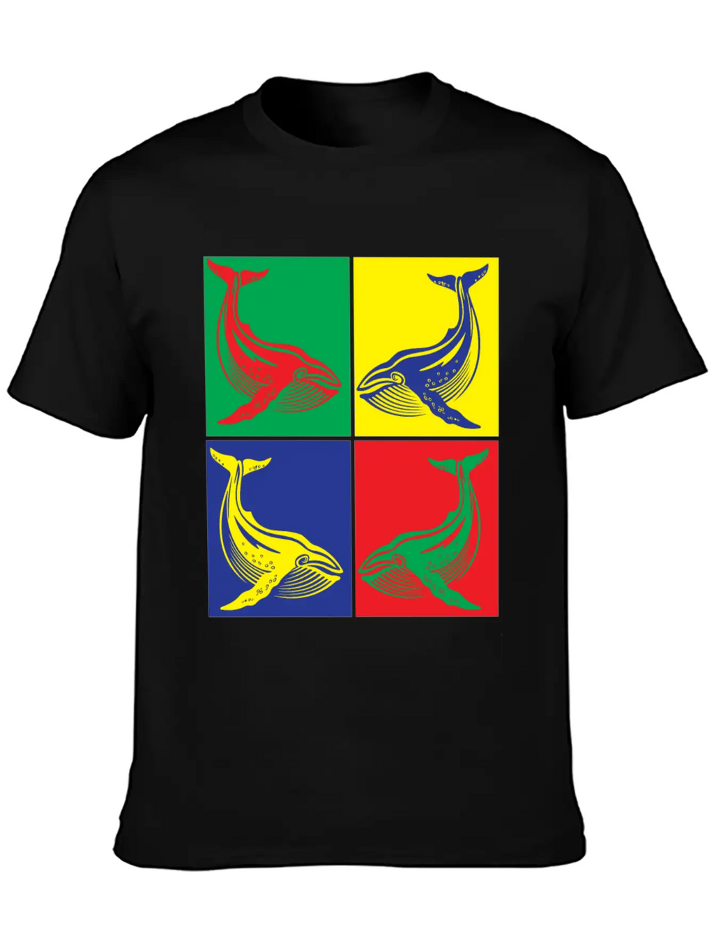 Pop Art Whale Unisex Casual T-Shirt – Clean Design For Daily Comfort