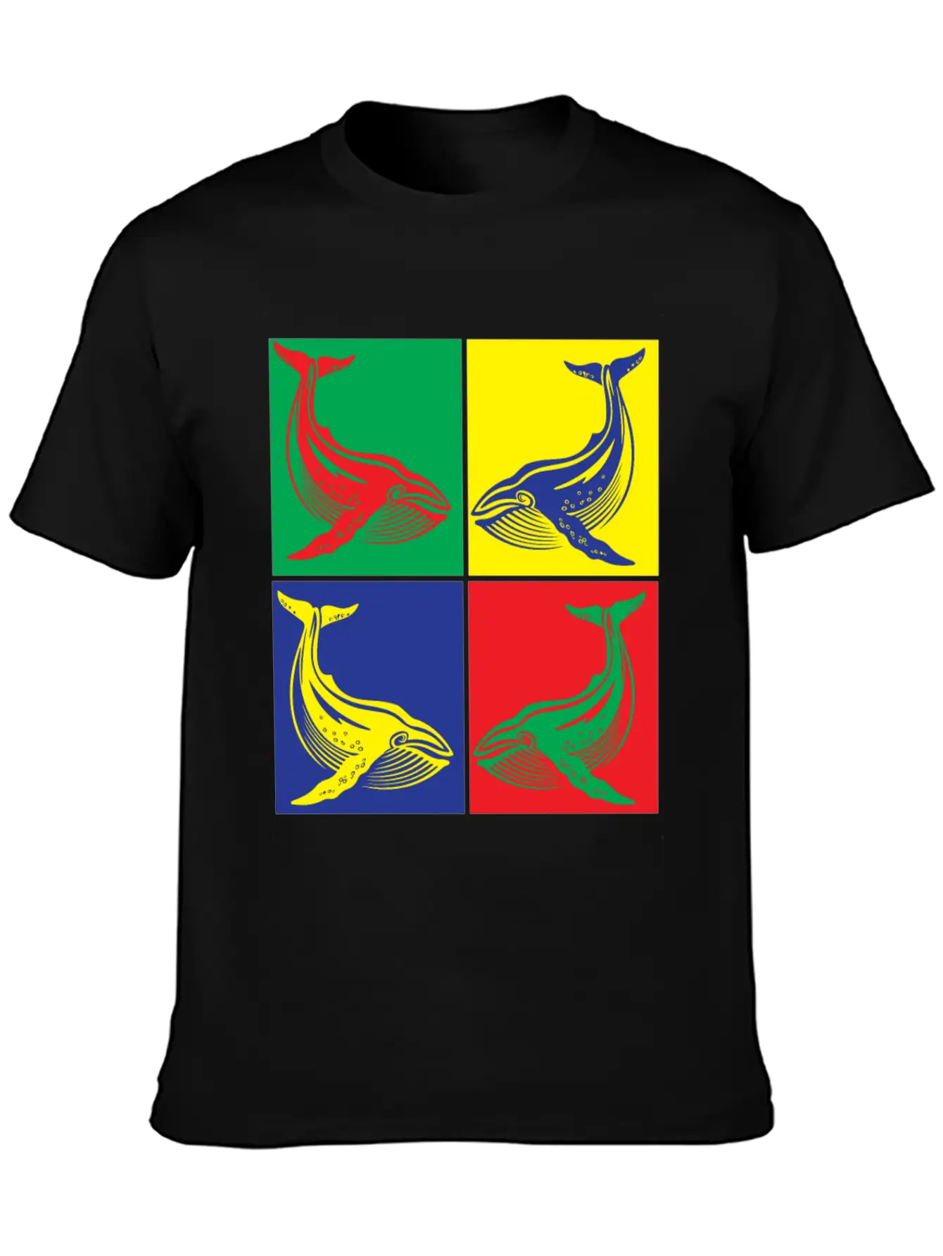 Pop Art Whale Unisex Casual T-Shirt – Clean Design For Daily Comfort