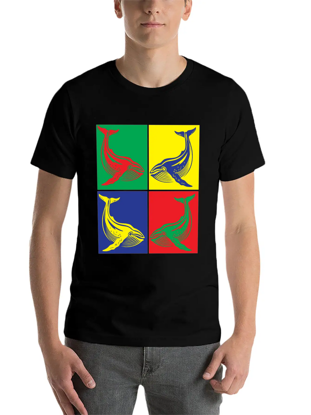 Pop Art Whale Unisex Casual T-Shirt – Clean Design For Daily Comfort