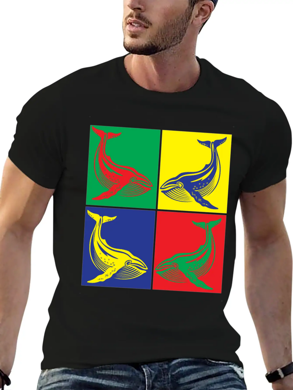 Pop Art Whale Unisex Casual T-Shirt – Clean Design For Daily Comfort