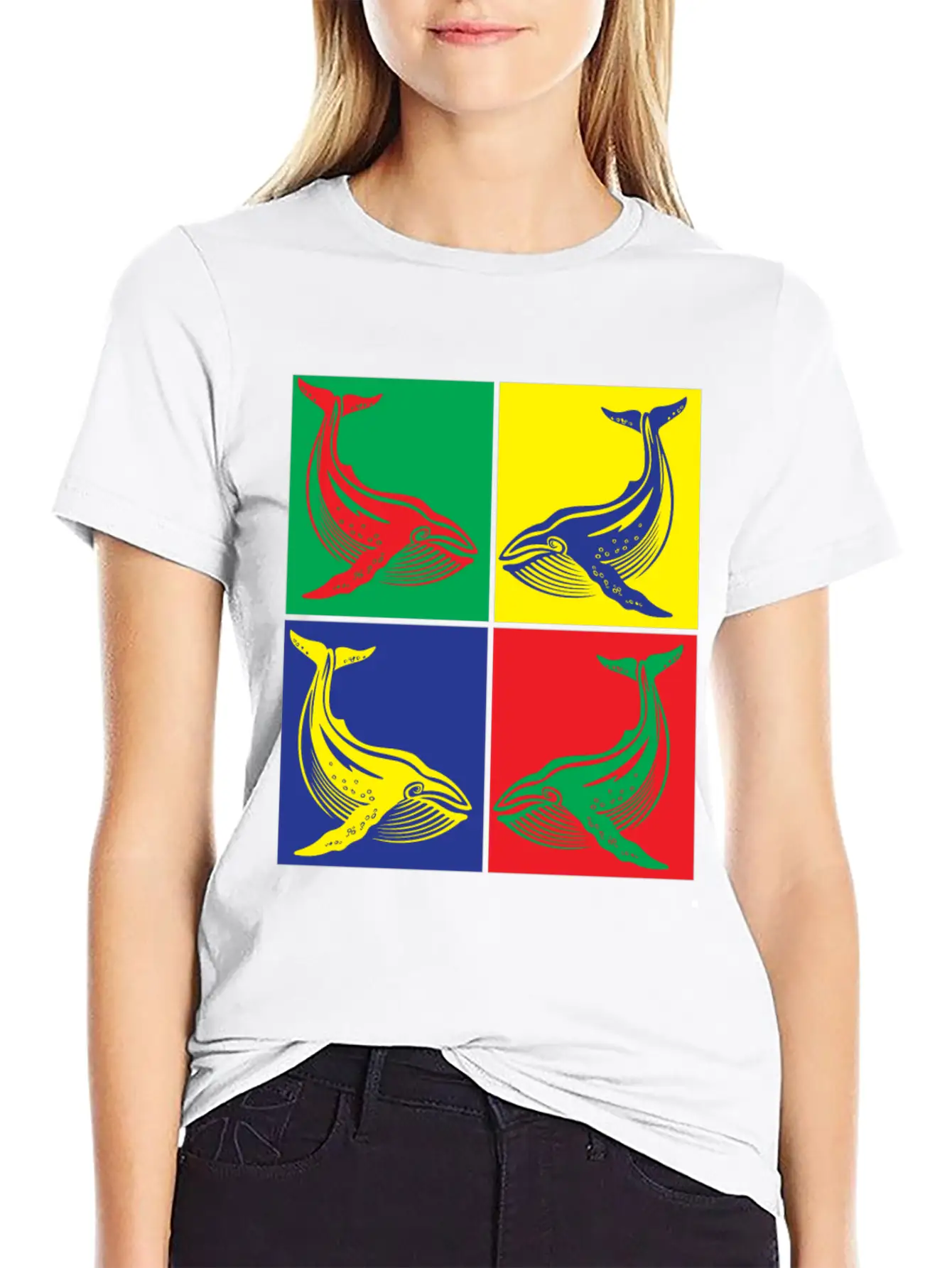 Pop Art Whale Unisex Casual T-Shirt – Clean Design For Daily Comfort