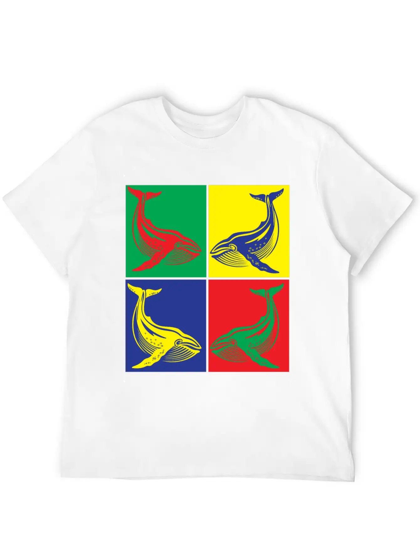 Pop Art Whale Unisex Casual T-Shirt – Clean Design For Daily Comfort