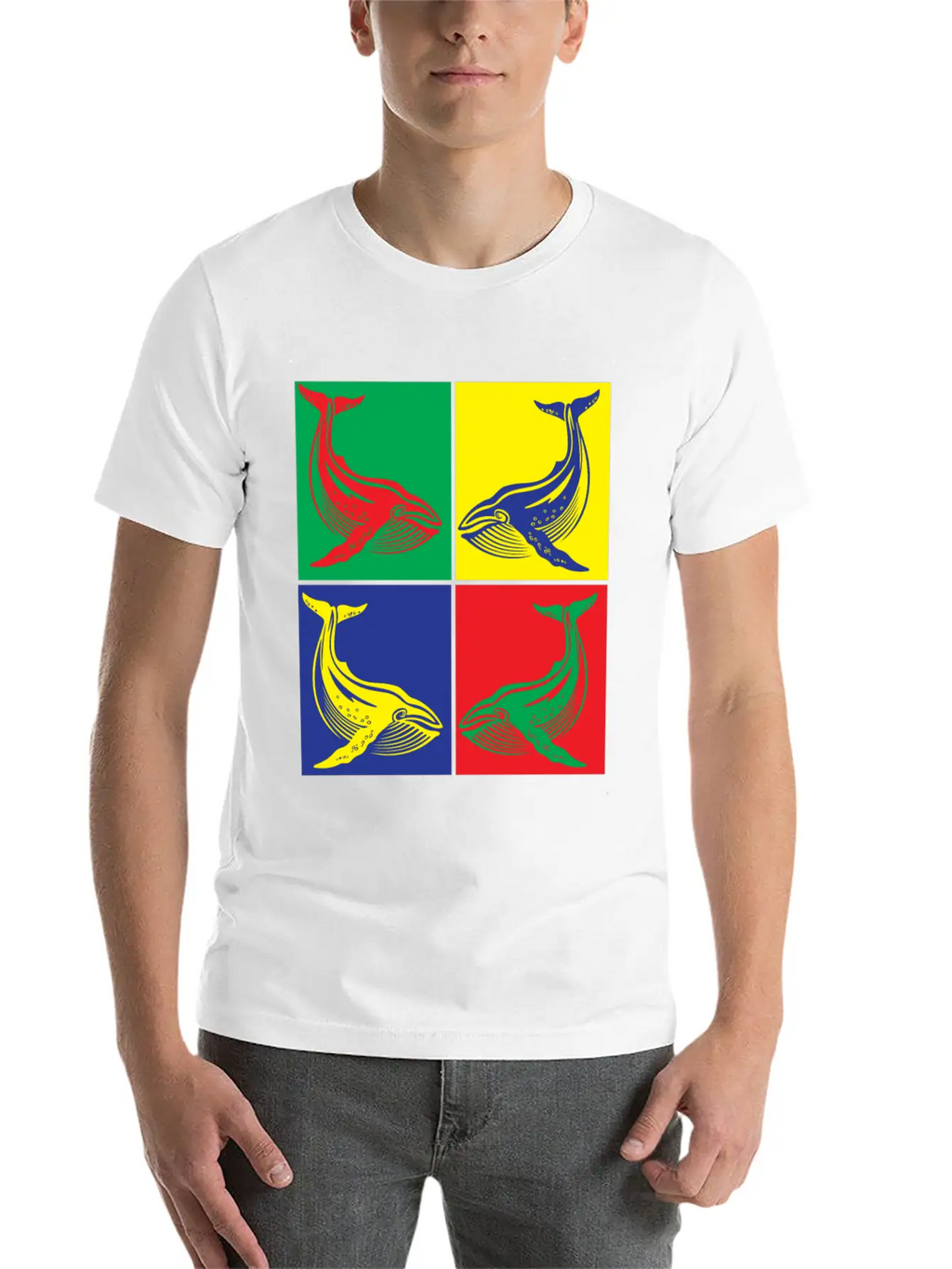 Pop Art Whale Unisex Casual T-Shirt – Clean Design For Daily Comfort